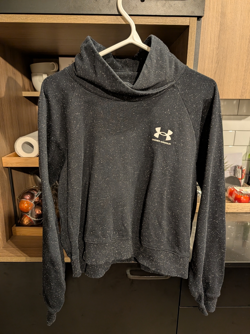 Under Armour Women's Black Speckled Cowl Neck Pullover